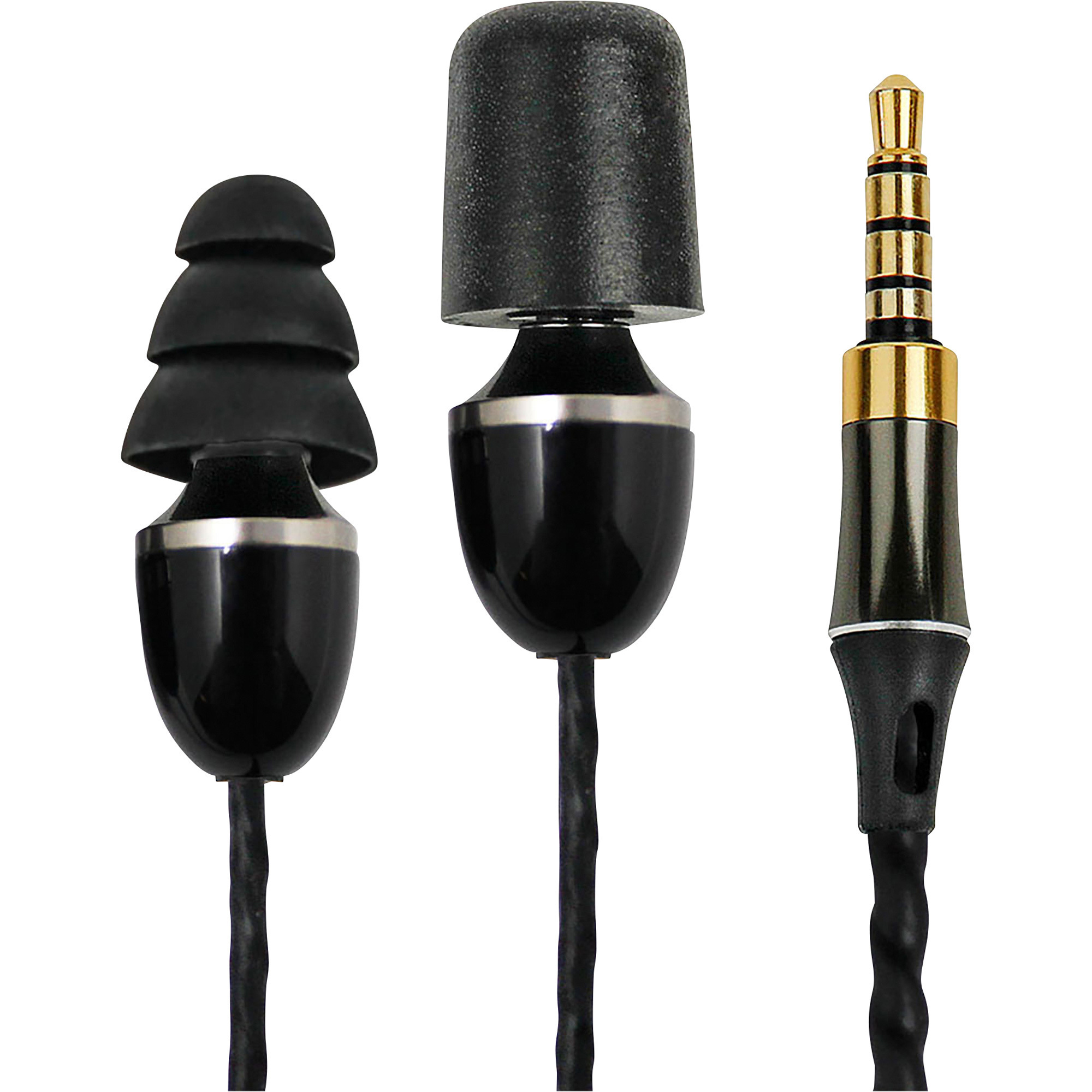 ISOtunes Wired Hearing Protection Headphones, 29 dB NRR Ear Tips, Black, Model# IT-04
